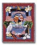 State of Louisiana Tapestry Throw